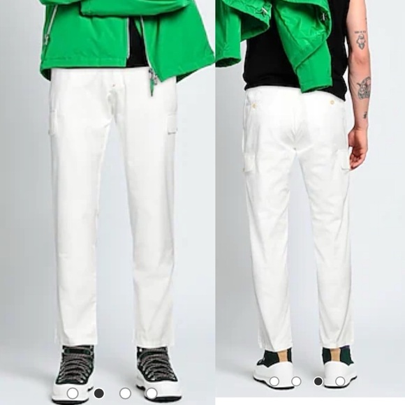 New ISAIA White Cargo Tapered Pants IT 48 US 32x33